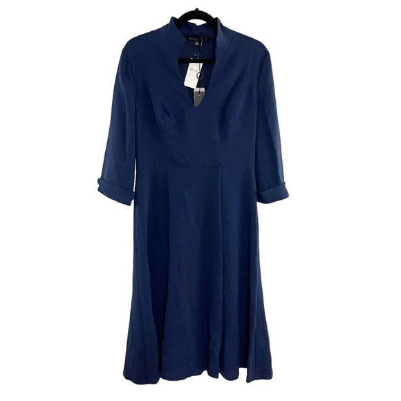 Black Halo Pacific Blue Kensington Fit & Flare Midi Dress Women's Size 12 NEW